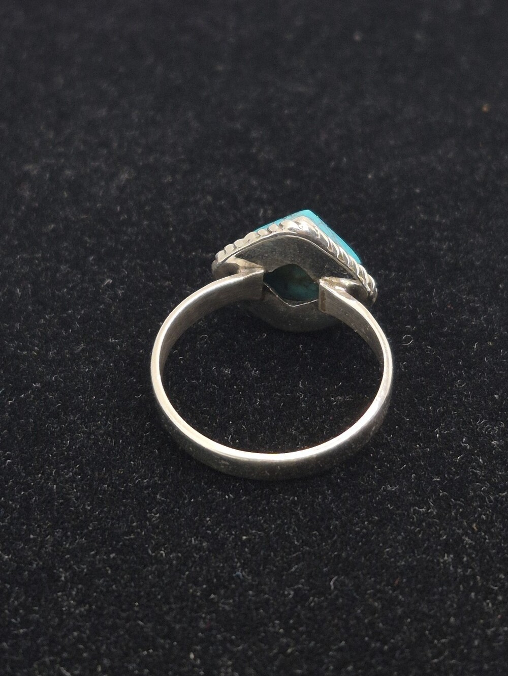 .925 Sterling Silver Women's Square Turquoise Ring, Jewelry Brand new - Picture 3 of 5